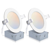 POWERASIA 4-inch recessed light with junction box for quick ceiling installation.