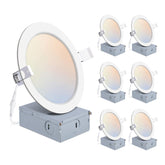 PowerAsia 6-inch recessed light with junction box shown for quick installation.
