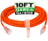 POWGRN outdoor extension cord with lighted end improves safety for night work.