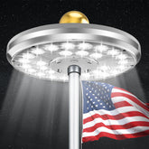 PPQ flag pole light with 29 LEDs provides bright dusk-to-dawn illumination for flag visibility at night.