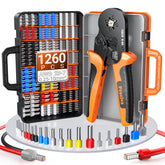 Preciva ferrule crimping tool kit in portable suitcase keeps cables organized.