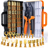 Preciva spade connector kit with crimping tool and case for precise automotive wiring.