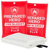 Prepared Hero emergency fire blanket folded for compact storage and quick access.