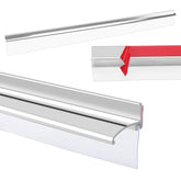 PRERUICHI chrome-framed bottom deflector for 30inch door reduces water leakage.