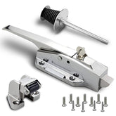 Preruner walk-in cooler door handle for easy grip and secure closure.