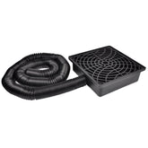 Prestantious low profile catch basin for discreet, flush patio runoff management