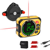PREXISO 3-in-1 laser level with magnetic base projects aligned lines on metal surfaces.