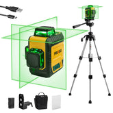 PREXISO 3x360° laser level projects full-room horizontal and vertical lines for precise alignment.