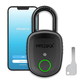 Prezlock smart fingerprint padlock front view shows quick access and security.