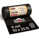 PRIMAX 6 mil plastic sheeting protects ground surfaces and work areas