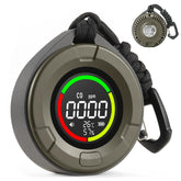 PRIMBARBER 3-in-1 travel CO detector front view with real-time air safety monitoring.