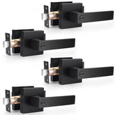Probrico four pack matte black privacy lever on door for interior use