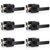 Probrico matte black passage levers on hall closet door, durable zinc alloy construction