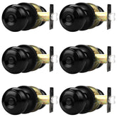Probrico black door knob with round ball, ideal for bedroom privacy.