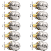 Probrico brushed nickel bed/bath knob pack on interior door for privacy