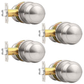 Probrico brushed nickel passage knobs set for interior doors, easy to install.