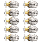 Probrico brushed nickel privacy knob for interior doors, ideal for bedrooms and bathrooms.