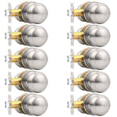 Probrico brushed-nickel flat-ball interior door knob with smooth grip for hallways