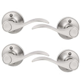 Probrico dummy lever with wave design in satin nickel for left or right-handed doors.