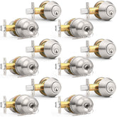 Probrico exterior door knob with brushed nickel finish for secure entry.