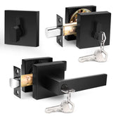 Probrico flat black entry lever front door for secure access