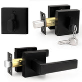 Probrico flat black passage lever for smooth, keyless interior access.