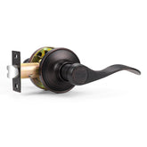 Probrico interior oil rubbed bronze door handle with wave design for hallways.