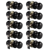 Probrico matte black door knob closeup highlighting colonial ball style for interior doors