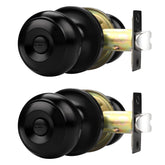 Probrico matte black door knob with privacy turn button for bedroom use.