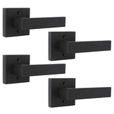 Probrico matte black square dummy lever with exterior screws for modern interior doors.