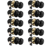 Probrico round passage knob in black finish for interior doors
