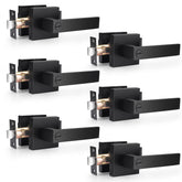 Probrico square privacy lever in flat black with a comfortable grip for interior doors
