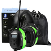 PROHEAR 033 Bluetooth headphones in use for outdoor mowing with wireless audio.