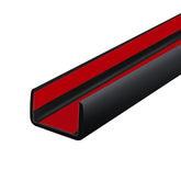 Protalwell rubber edge trim installed on a wood edge for a clean black finish