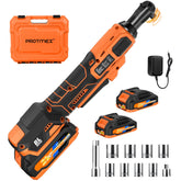 Protmex cordless ratchet wrench with 3/8 inch drive for tight spaces