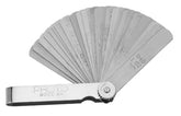 Proto J000AA 25-blade feeler gauge blades laid out for precise measurements