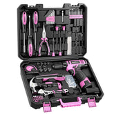 PULITUO 12V pink cordless drill with LED light for precise screwdriving