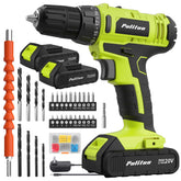 PULITUO 20V cordless drill with battery pack for extended project sessions