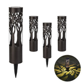 PUMPSUN solar pathway light with oil-rubbed bronze tree pattern for garden walkways.