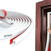 Pundin White rubber weather strip in D shape seals doors to block drafts.