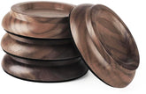 PUNK upright piano caster cups in black walnut close-up protect hardwood floors