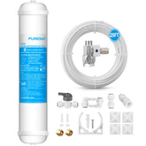 PURENAT inline water filter kit installed on refrigerator line for clean-tasting ice.