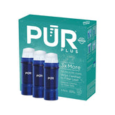 PUR Plus filter packaging highlights convenient replacement for cleaner water