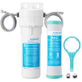 PURENAT under-sink filter assembly showing compact setup for faucet water