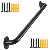Purife 3ft black wall-mount handrail on indoor stairs providing sturdy support
