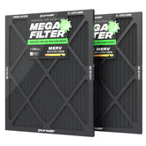 PuroAir MegaFilter 20x25x1 front view shows three-layer design for strong filtration