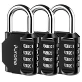 Puroma 3-pack combination lock securing lockers outdoors for reliable storage.