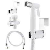 Purrfectzone bidet sprayer closeup in white chrome highlighting premium hygiene.
