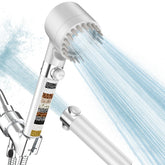 PWERAN filtered shower head handheld with 18-stage filtration for softer skin.