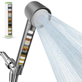 PWERAN filtered shower head handheld with strong spray for clean rinsing.